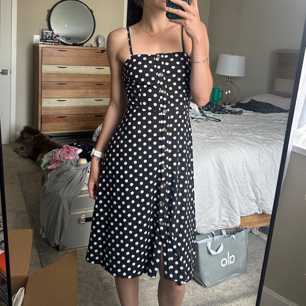 Polka dot Black and White Spaghetti Strap Sundress